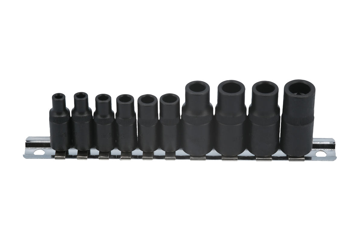 Laser Tools Tap Socket Set 3/8"D 1/4"D 10pc From M1.5 to M14 7901