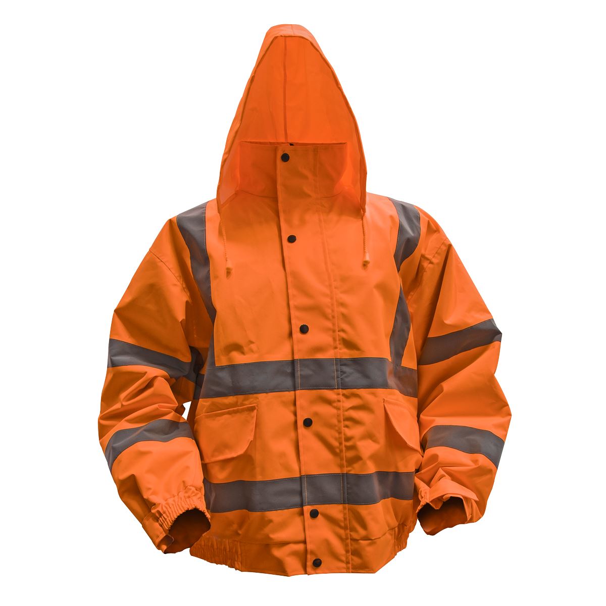 Sealey Hi-Vis Orange Jacket with Quilted Lining & Elasticated Waist - Large 802LO