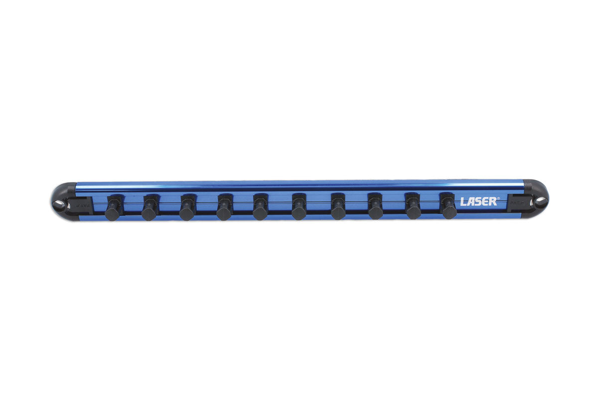 Laser Tools 3/8"D Quick Lock Socket Rail 45 Degree Holds 10 Standard 8087
