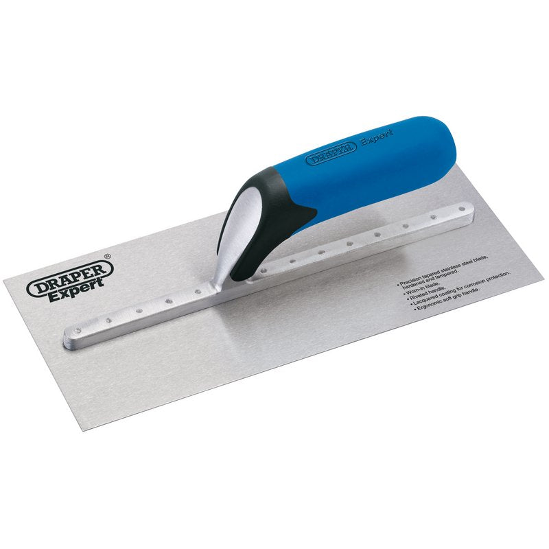 Draper Soft Grip Stainless Steel Plastering Trowel 119 x 280mm Lacquered 81200