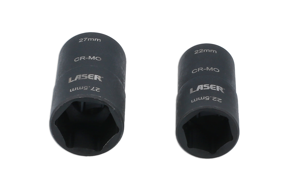 Laser Tools Double Ended Damaged Wheel Nut Socket Set 2pc Single Hex 8228
