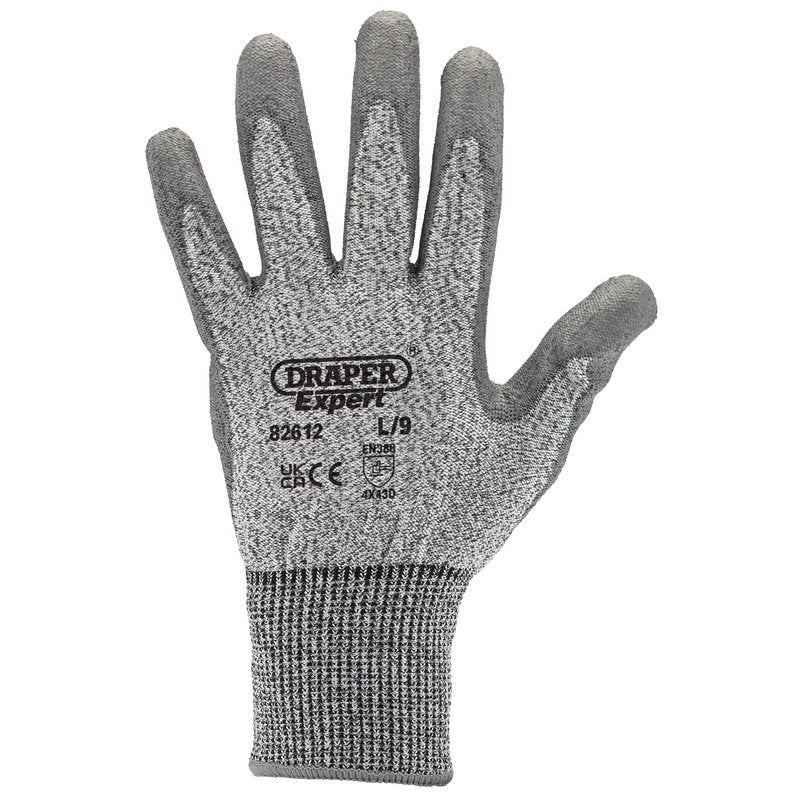 Draper Expert Level 5 Cut Resistant Gloves Large Elasticised Fibre Knit 82612