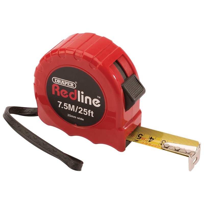 Draper Redline Metric/Imperial Measuring Tape, 7.5m/25ft