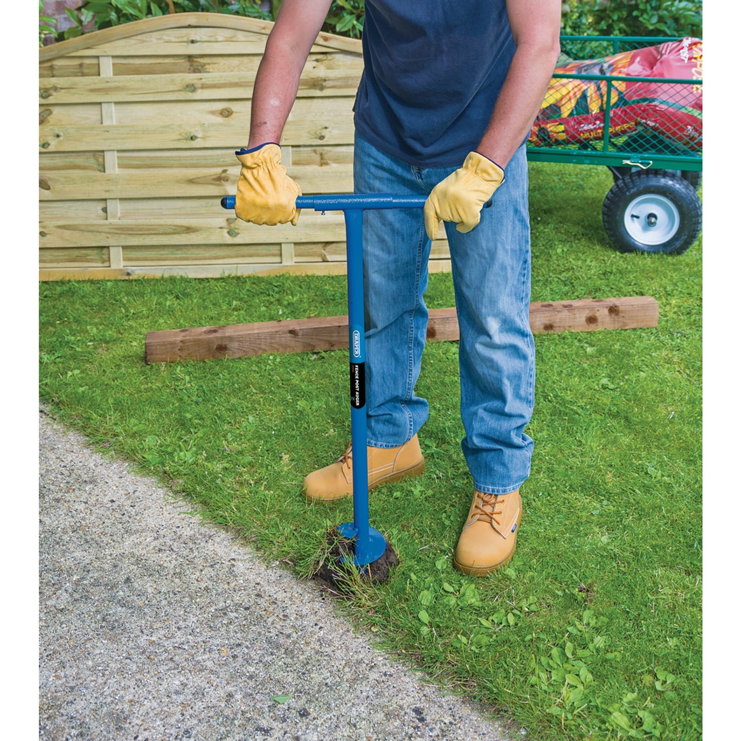 Draper Fence Post Auger 950 x 100mm Tubular Steel With Handle 82846