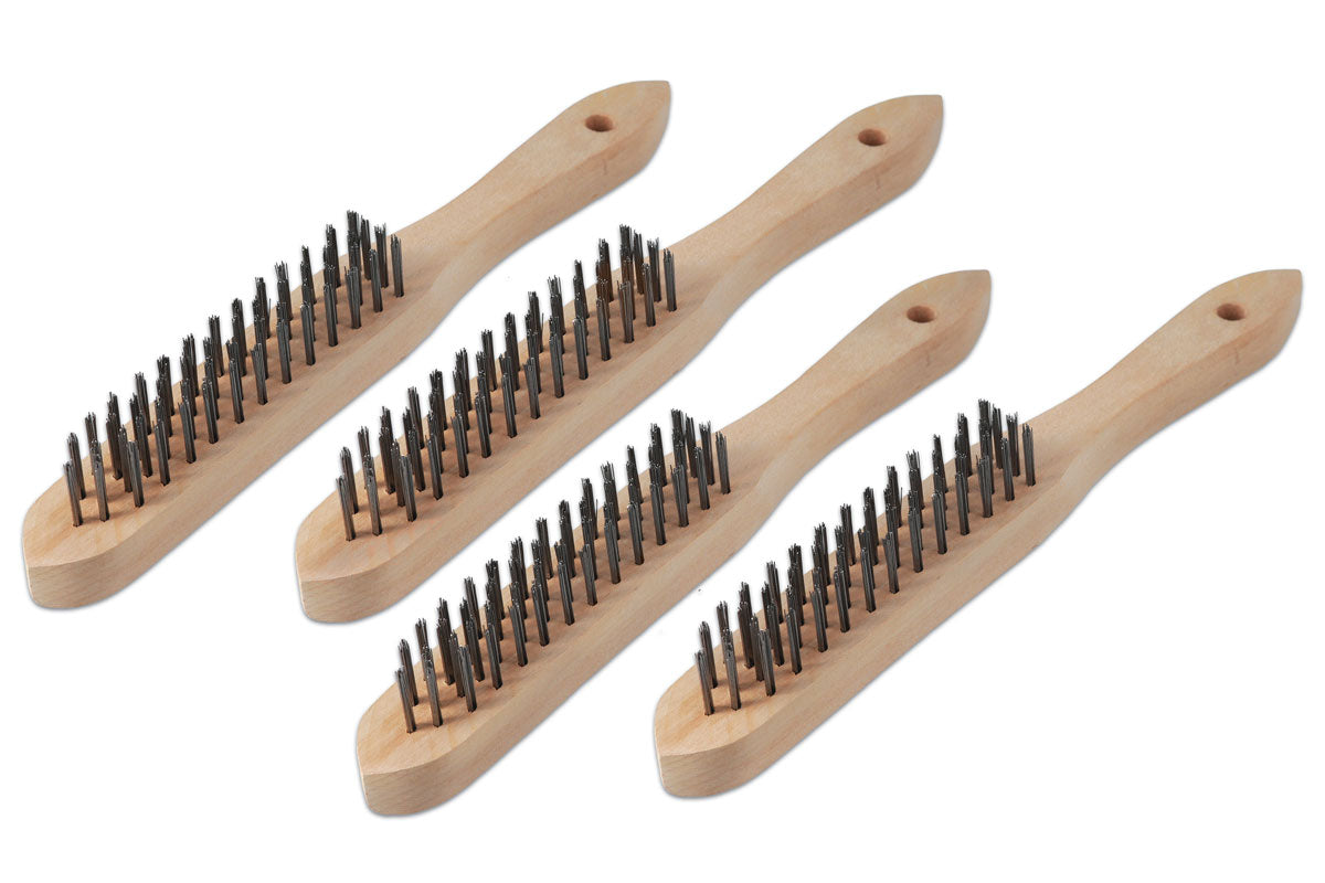 Laser Tools 4-Row Wire Brush Set 4pc 8313
