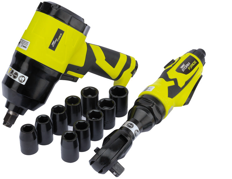 Draper Storm Force® Composite 1/2" Air Ratchet and Impact Wrench Kit (17 Piece)