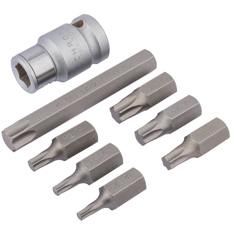 Draper Expert Torx Star Bit Set 1/2" Sq Dr 8 Piece 83562