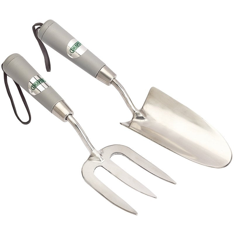 Draper Stainless Steel Hand Fork and Trowel Set 2 Piece Plastic Handles 83773