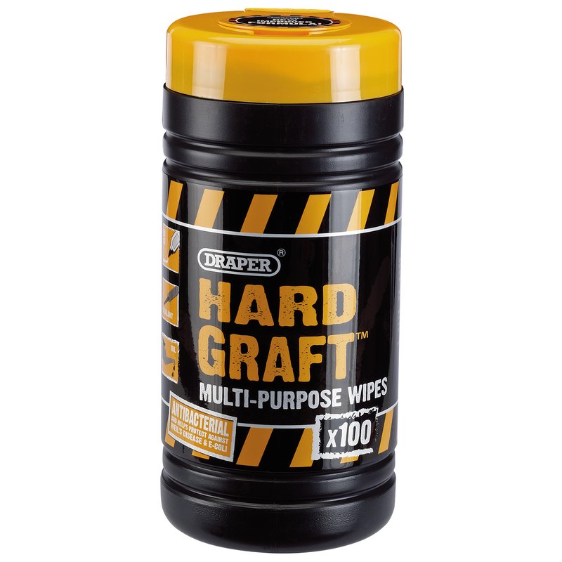 Draper Hard Graft Multi-Purpose Wipes (Tub of 100) 84711