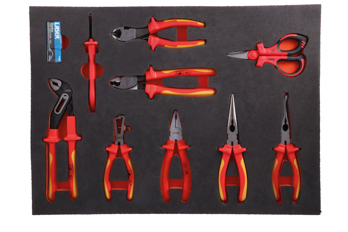 Laser Tools Insulated Pliers Set in Inlay Cutting Water Pump long Nose etc 8485