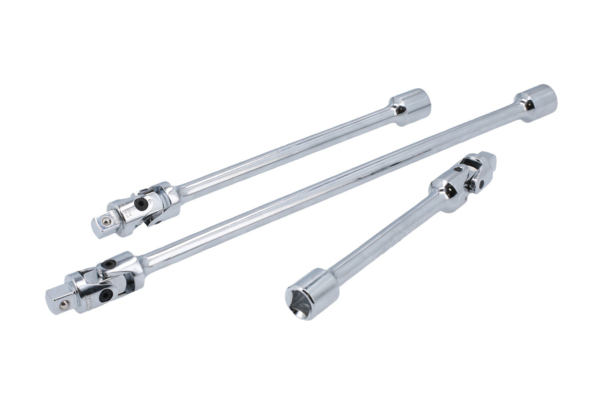 Laser Tools 3/8"D Universal Joint Extension Set 3pc Spring Loaded Chrome 8494