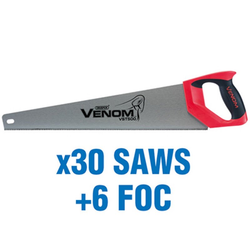 Draper Venom® Second Fix Triple Ground Handsaws, 500mm (added value pack 30 saws + 6 foc)
