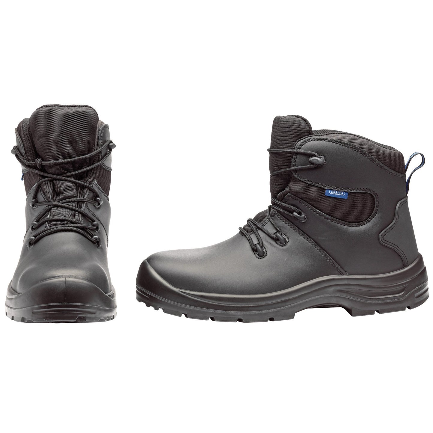 Draper Waterproof Safety Boots Size 12 S3 SRC Leather Steel Toecap BLack 85983