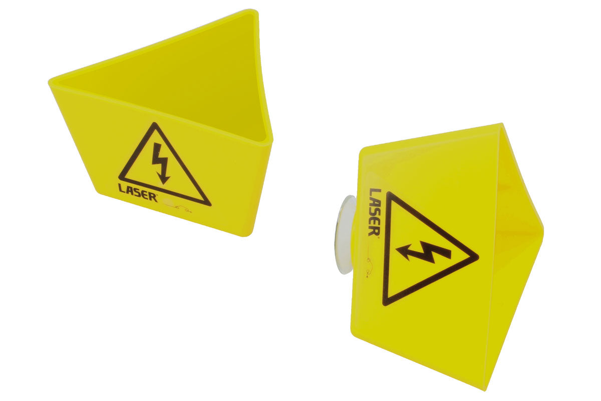 Laser Tools Hybrid EV Warning Sign 2pc Set 1 suction cup, 1 with magnets 8661