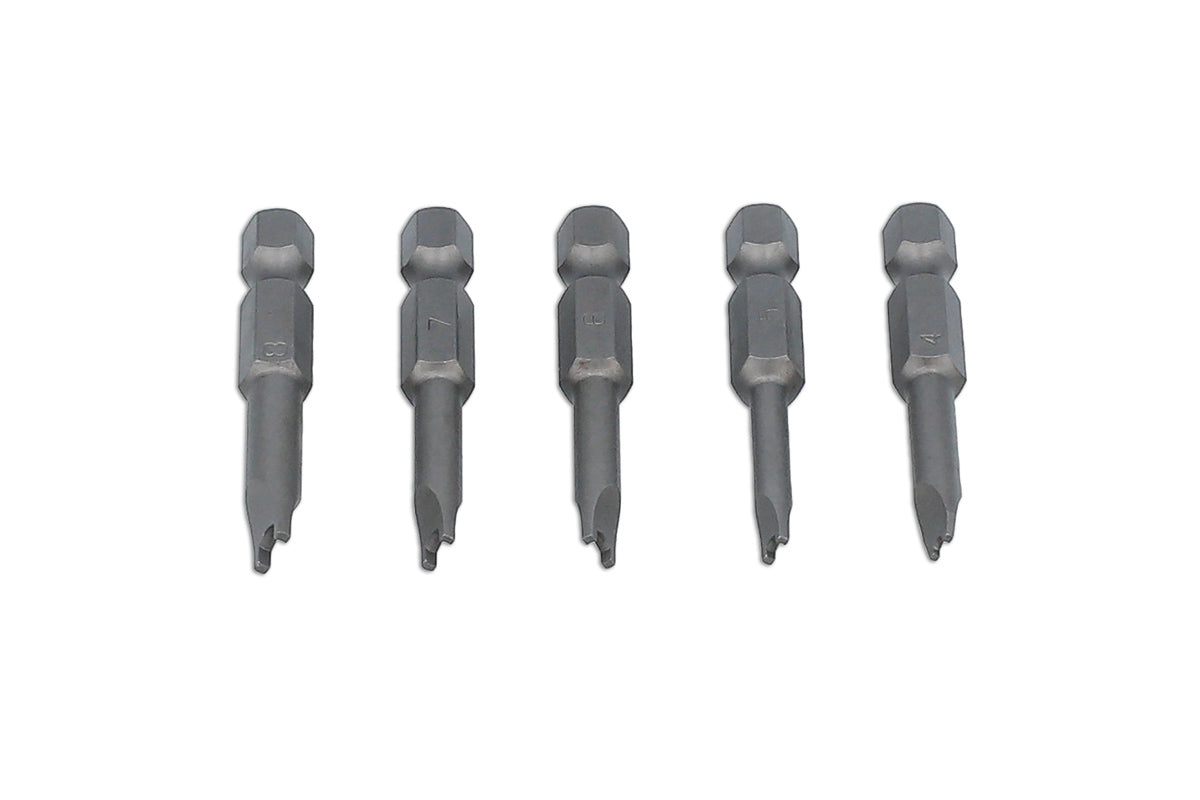 Laser Tools U Type Security Bit Set 5pc Used On Electrical Products 8734
