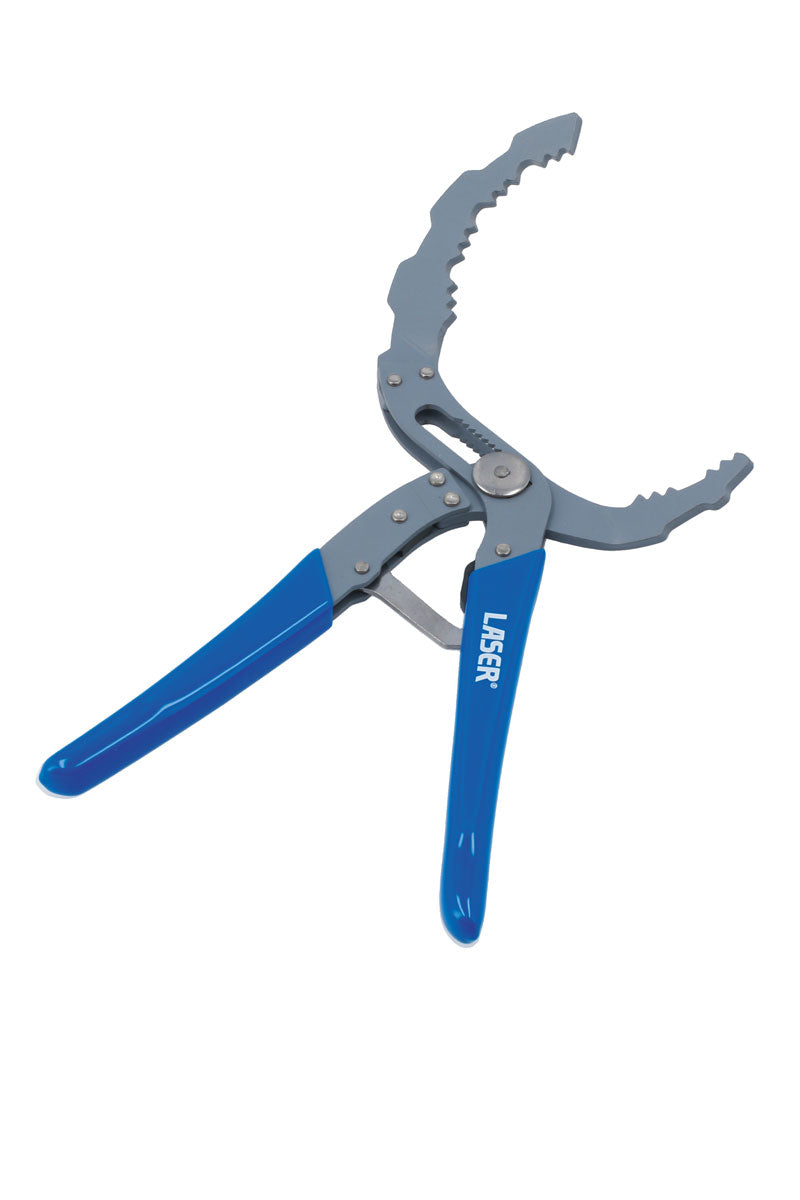 Laser Tools Self Adjusting Oil Filter Pliers 60 to 120mm Serrated Jaws 8786