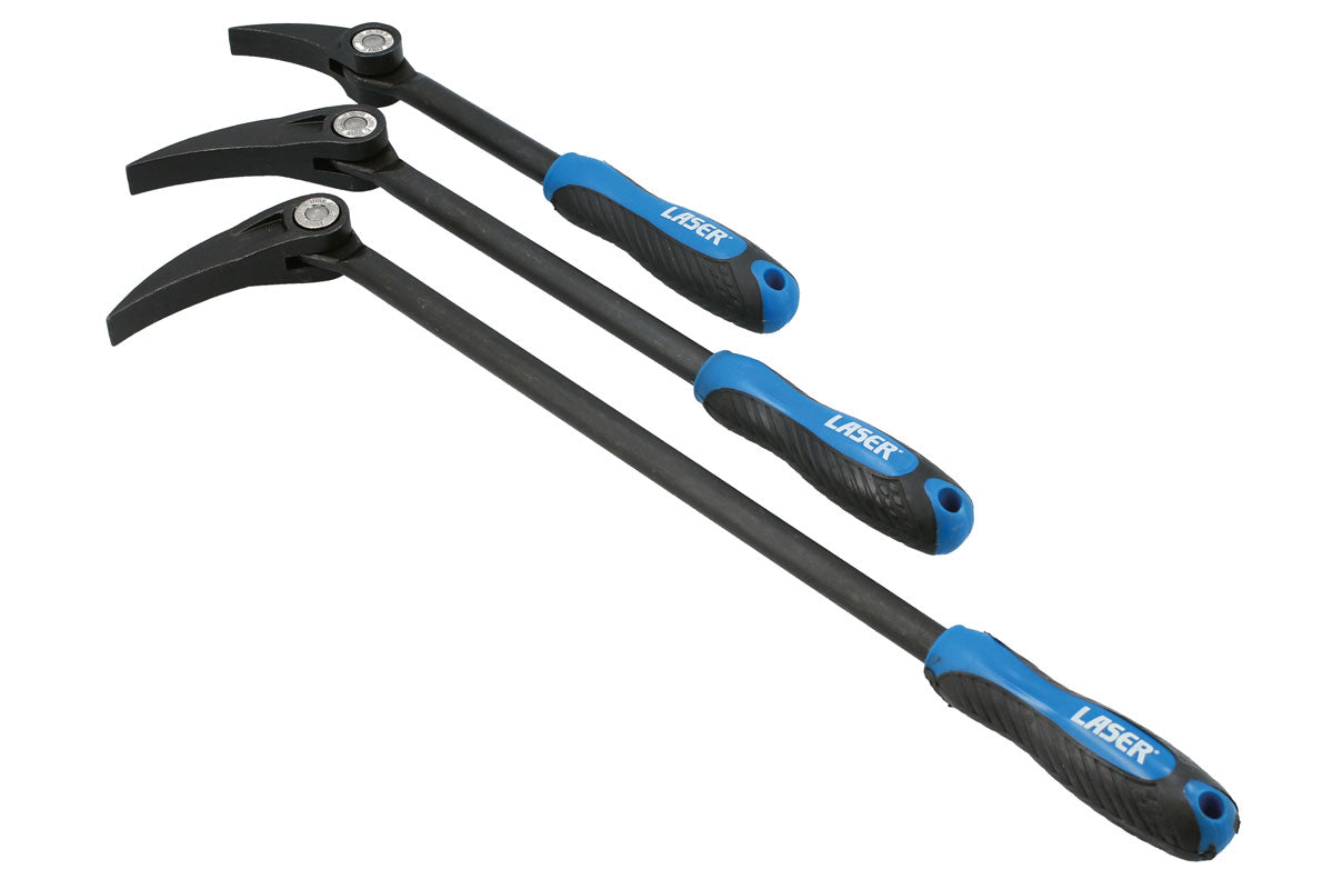 Laser Tools Adjustable Head Pry Bar Set 3pc Sizes 200mm 300mm 400mm 8825