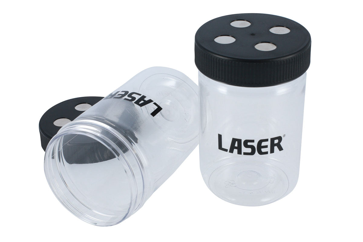 Laser Tools Magnetic Plastic Storage Tubs 2pc For Nuts Bolts Trim Clips etc 8854