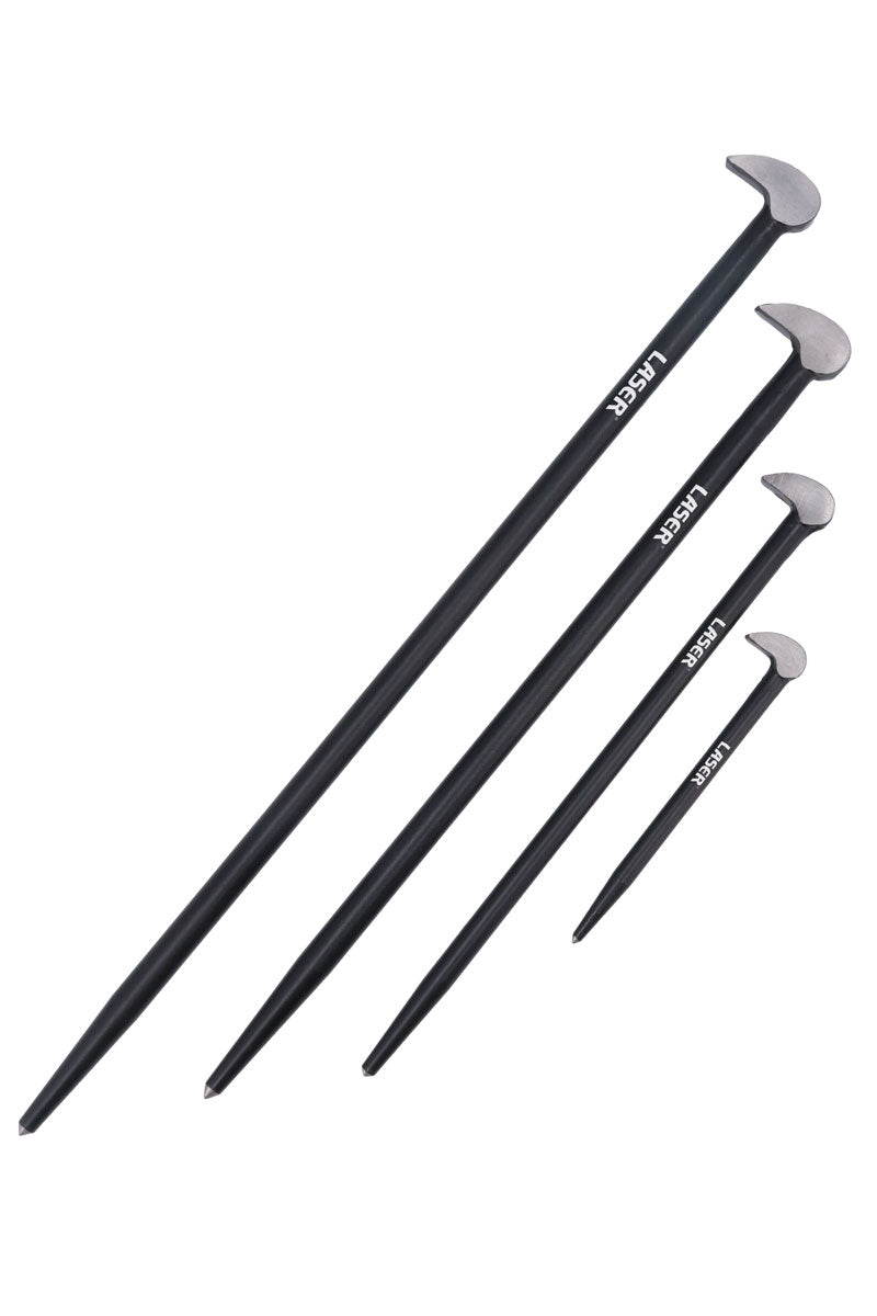 Laser Tools Ladyfoot Heel & Toe Pry Bar Set 4pc Hardened Steel In A Tray 8856