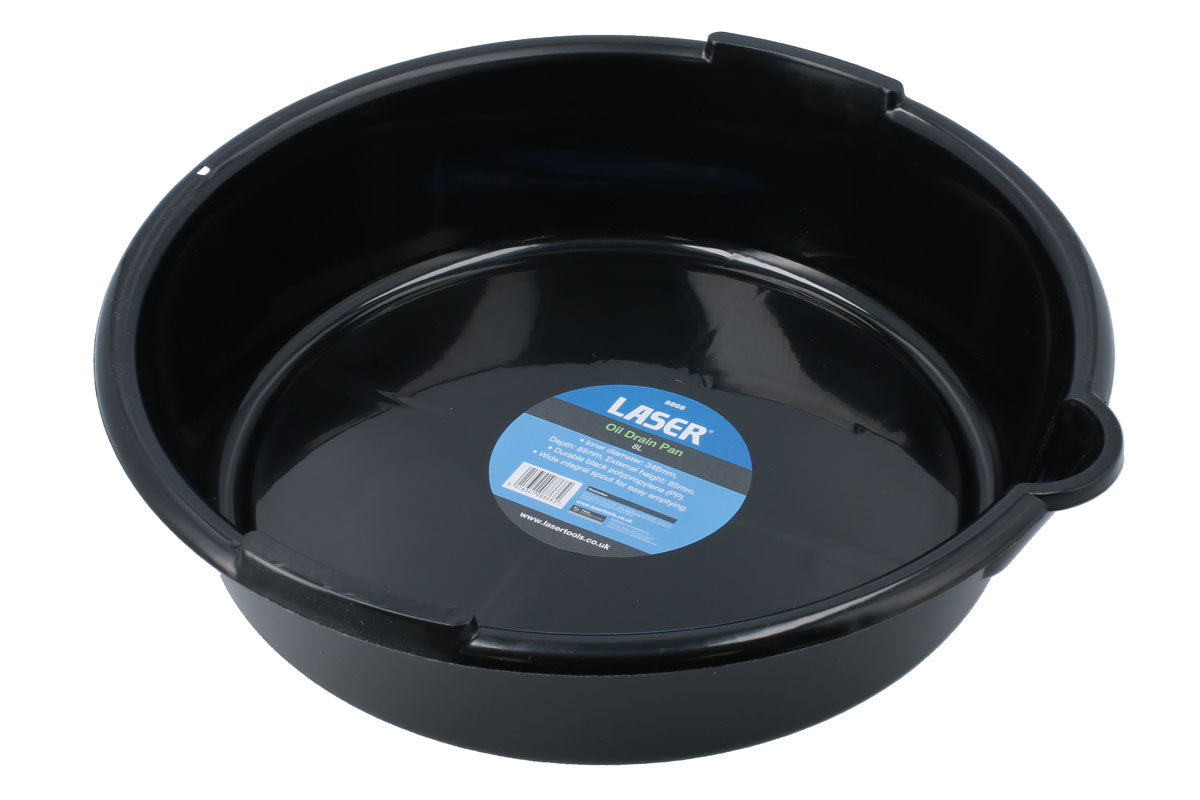 Laser Tools Oil Drain Pan 8L Dia 346mm Depth 85mm External height 95mm 8868