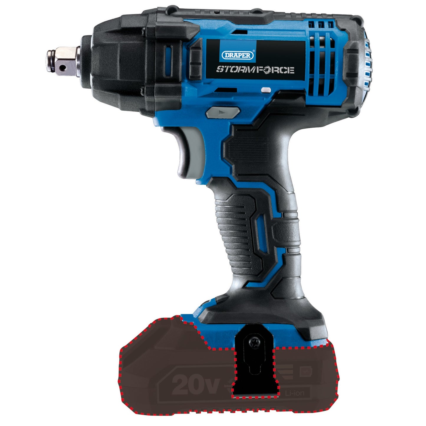 Draper Storm Force 20V Cordless Impact Wrench 1/2"D 250Nm Sold Bare 89519