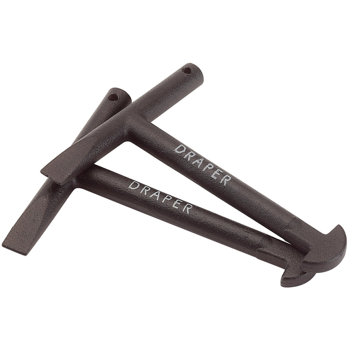 Draper Manhole Cover Keys 2 x 130mm T Shaped Handles With D Key Ends 89721