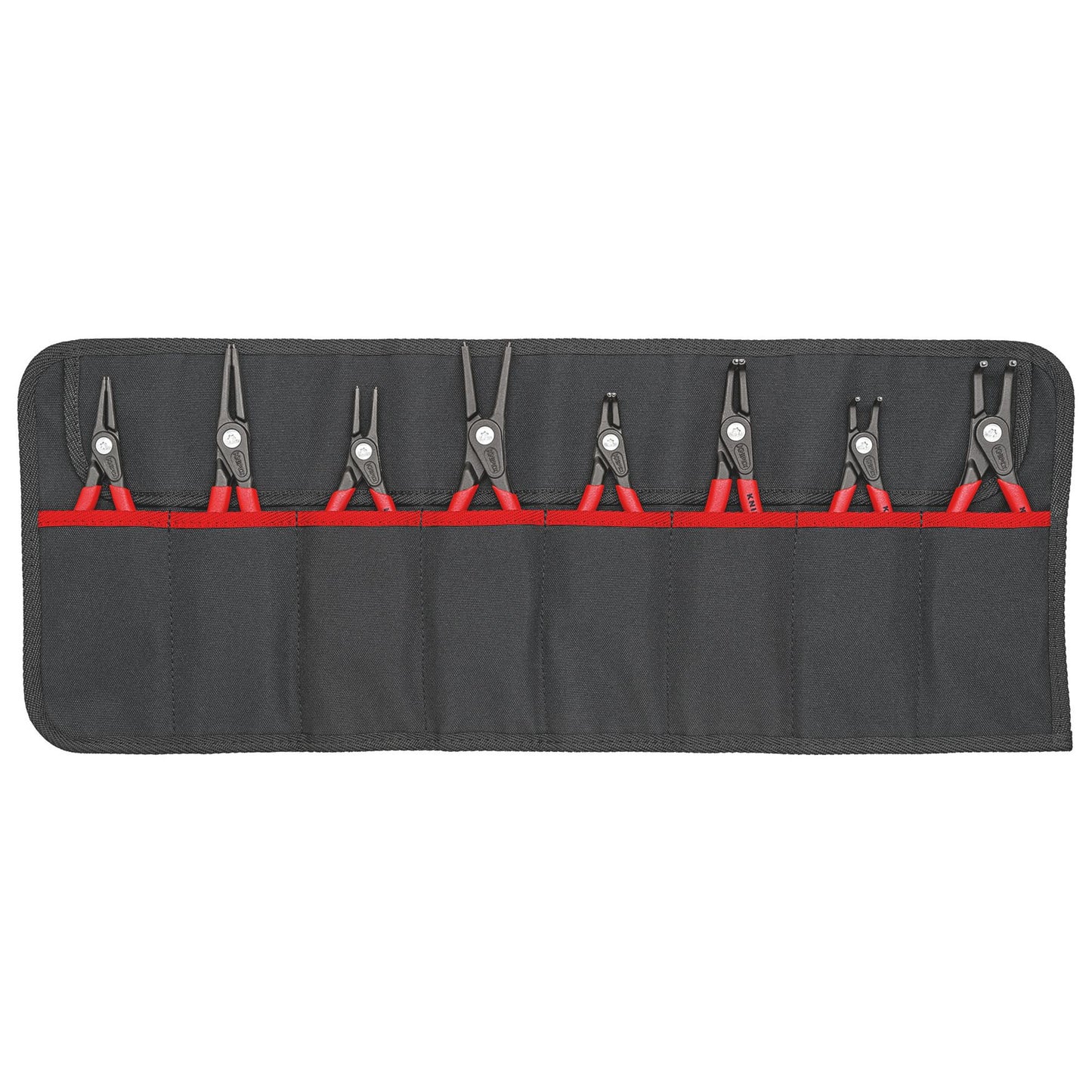 KNIPEX Circlip Plier Set 8 pc Internal External In A Roll 00 19 58 V02