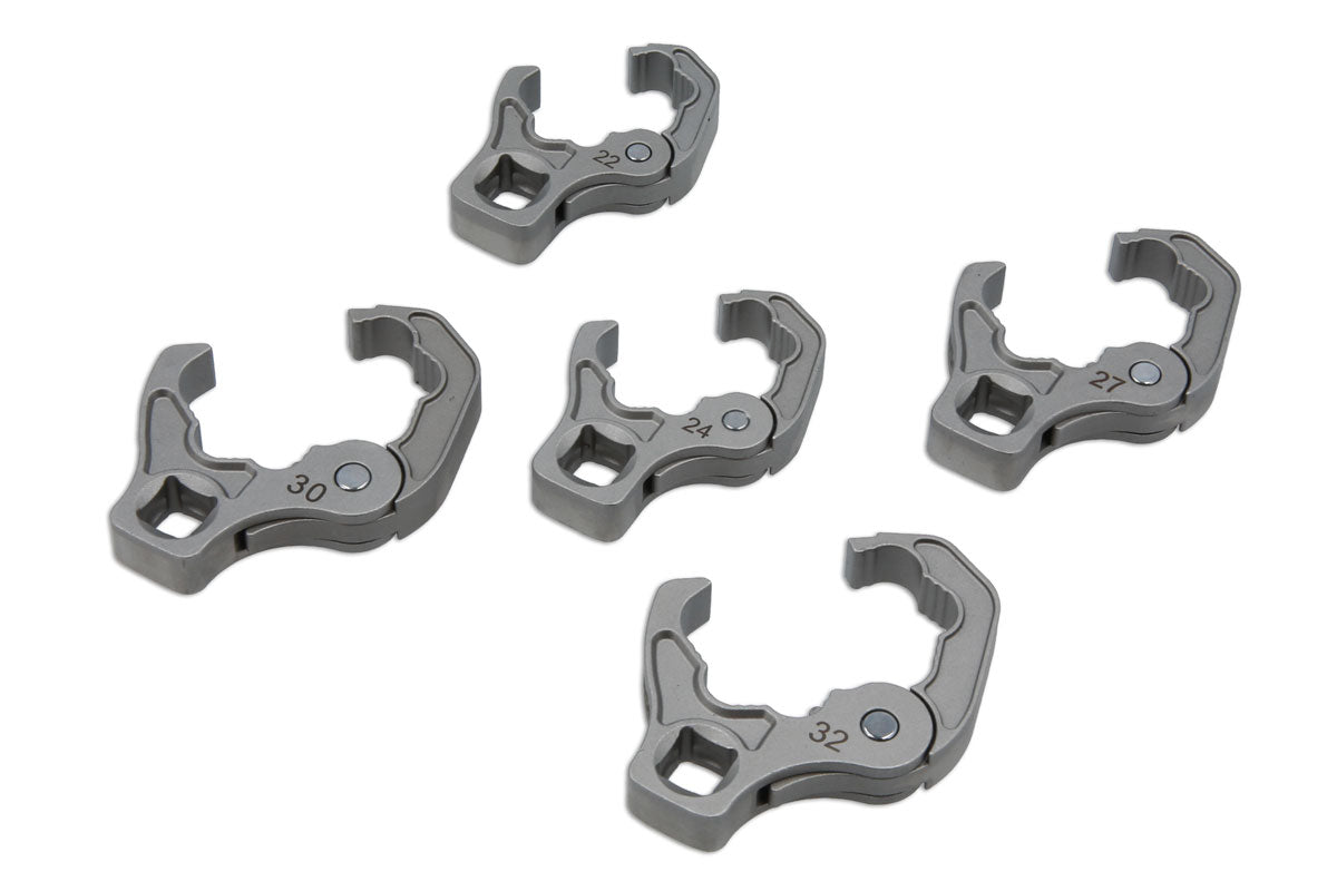 Laser Tools Ratchet Crows Foot Flare Nut Wrench Set 1/2"D 22mm - 32mm 9076