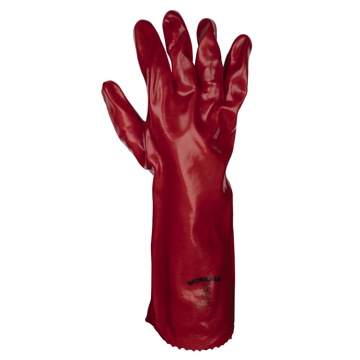 Sealey Red PVC Gauntlets 450mm - Pack of 120 Pairs 9114/B120