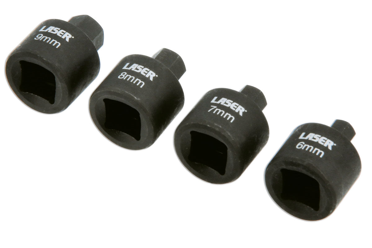 Laser Tools Brake Caliper Stubby Hex Bit Set 3/8"D 4pc For German Vehicles 9153