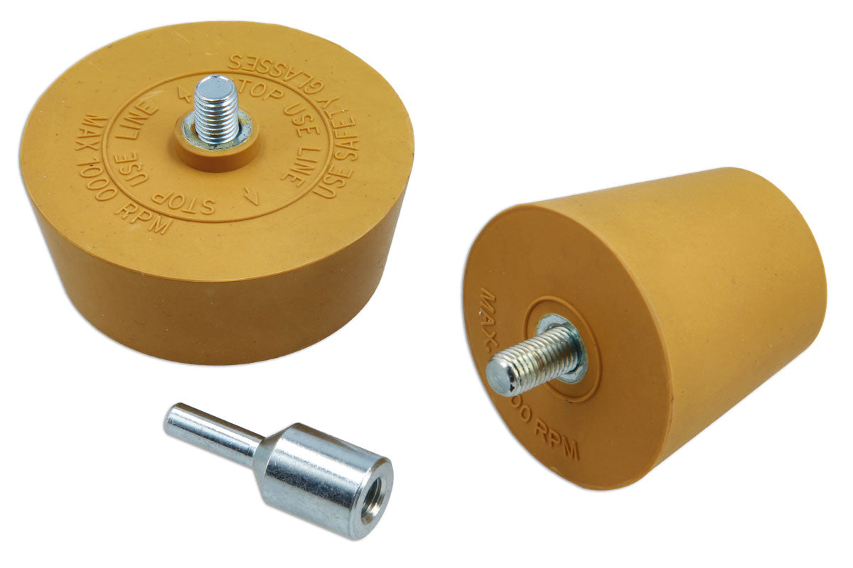 Laser Tools Stripe Off Eraser Pad Set with Drill Adaptor - Cone Shaped 9276