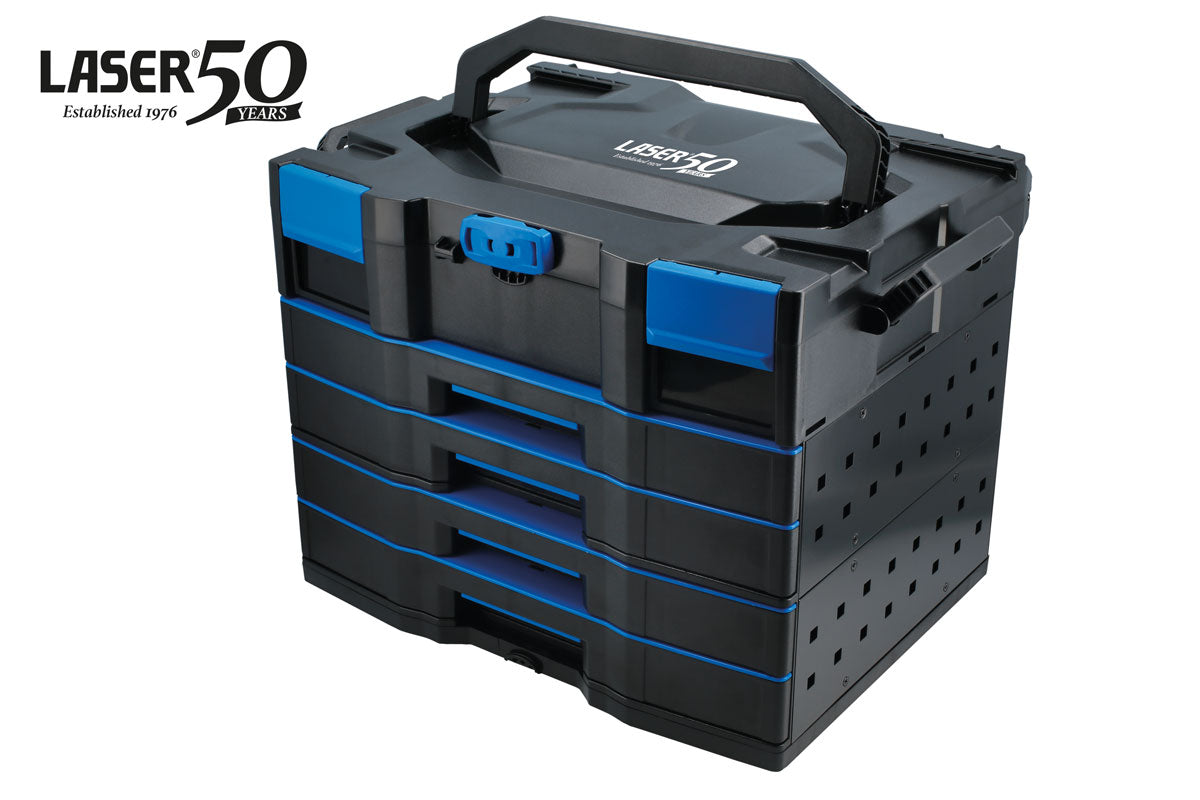 Laser Tools Premium Stackable 4 Drawer Storage System with Top Box - 50th Anniversary 9283