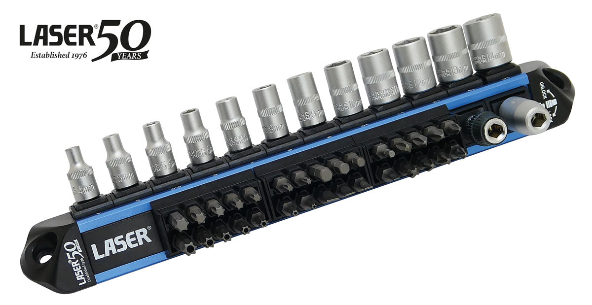 Laser Tools LocSoc Socket & Bit Set 1/4"D - 44pc - 50th Anniversary 9329