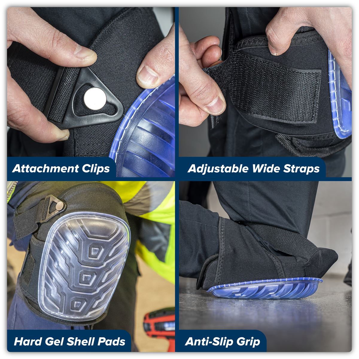 Sealey Hard Shell Gel Knee Pads - Pair 9711