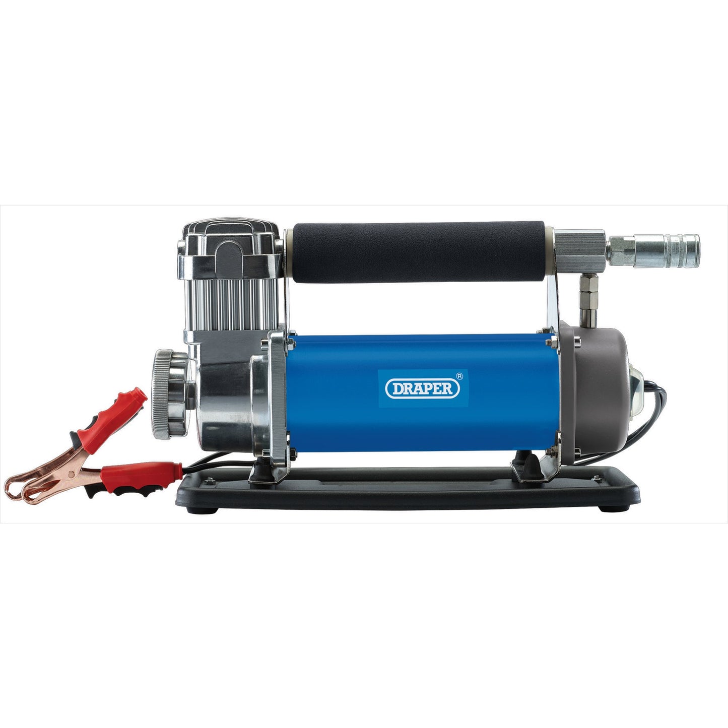 Draper DC Air Compressor 150PSI Tyre Inflator With Gauge & Nozzle Adaptors 99074