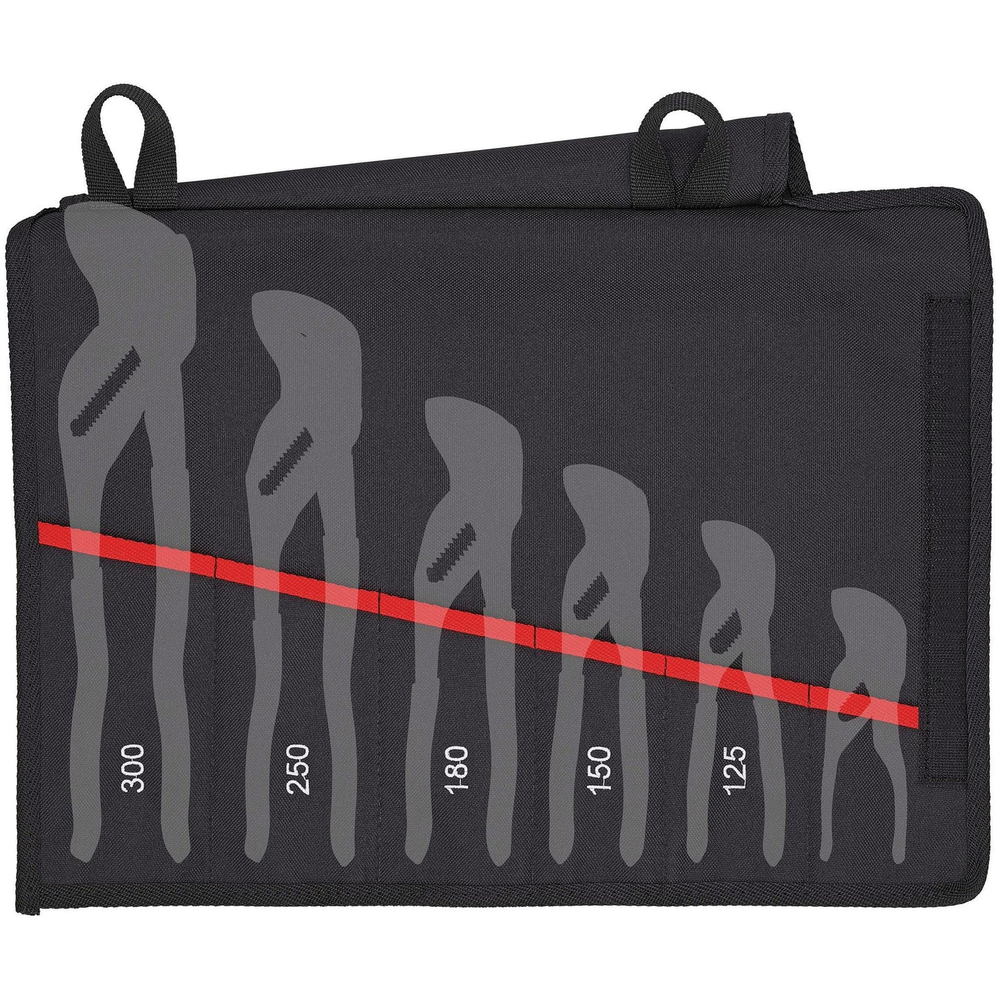 KNIPEX Tool Roll Case for Pliers Wrenches 6 Compartments 340mm 00 19 55 S4 LE
