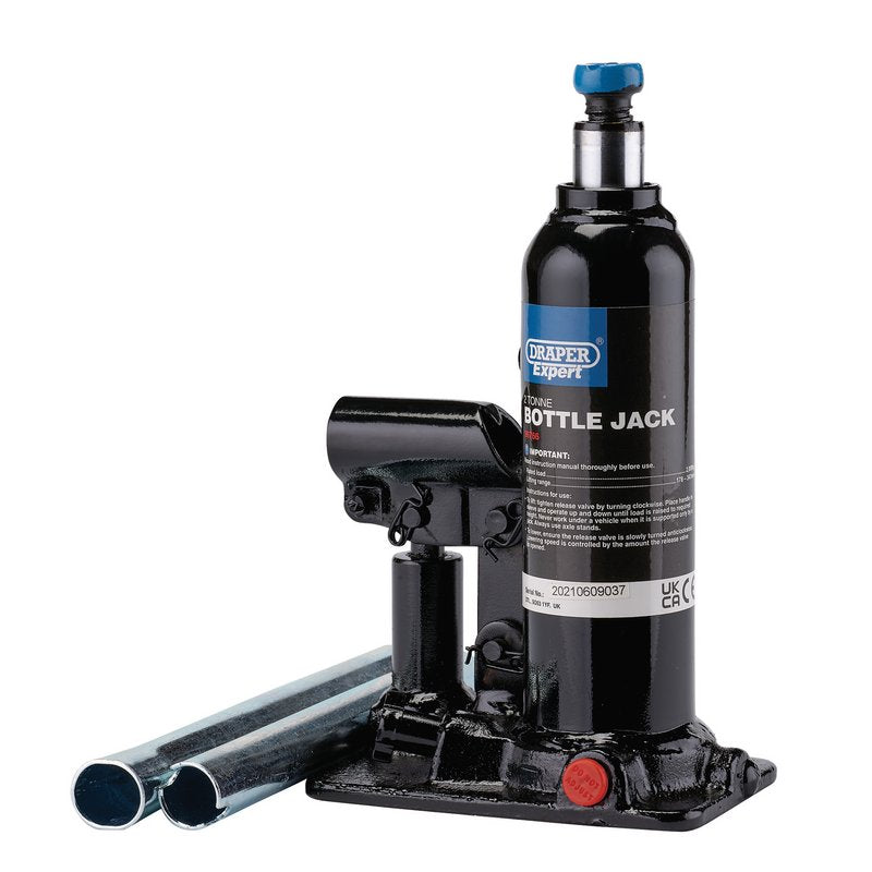 Draper Expert 2 Tonne Hydraulic Bottle Jack Lifting Range 178 to 347mm 99766
