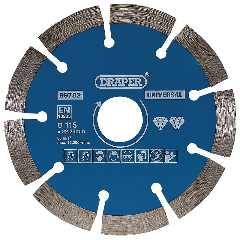 Draper Segmented Diamond Blade 115mm concrete brick stone granite marble 99782