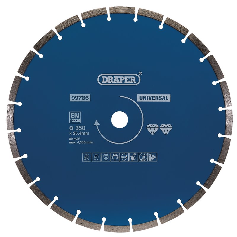 Draper Segmented Diamond Blade 350mm concrete bricks stone granite marble 99786