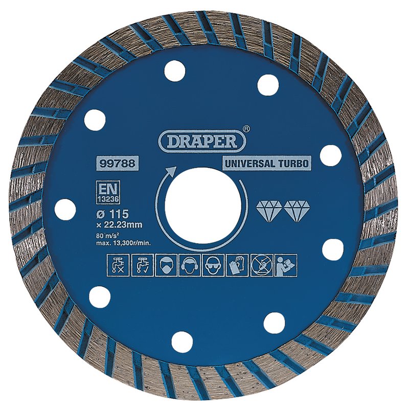 Draper Turbo Diamond Blade 115mm For granite marble and stone 99788