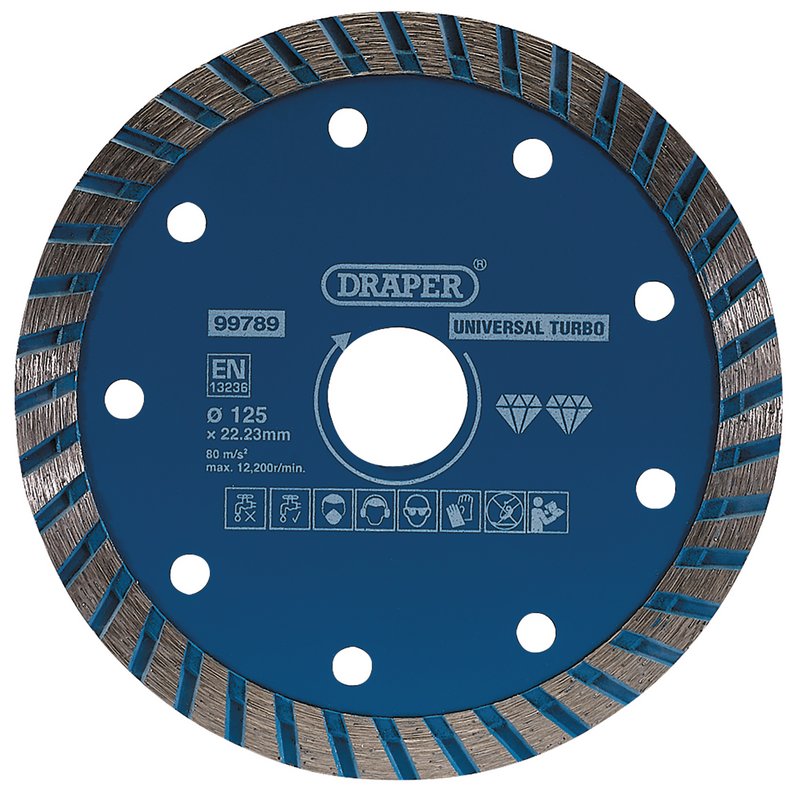 Draper Turbo Diamond Blade 125mm For granite marble and stone 99789