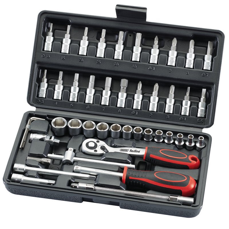 Draper Redline Socket Set, 1/4" Sq. Dr. (46 Piece)