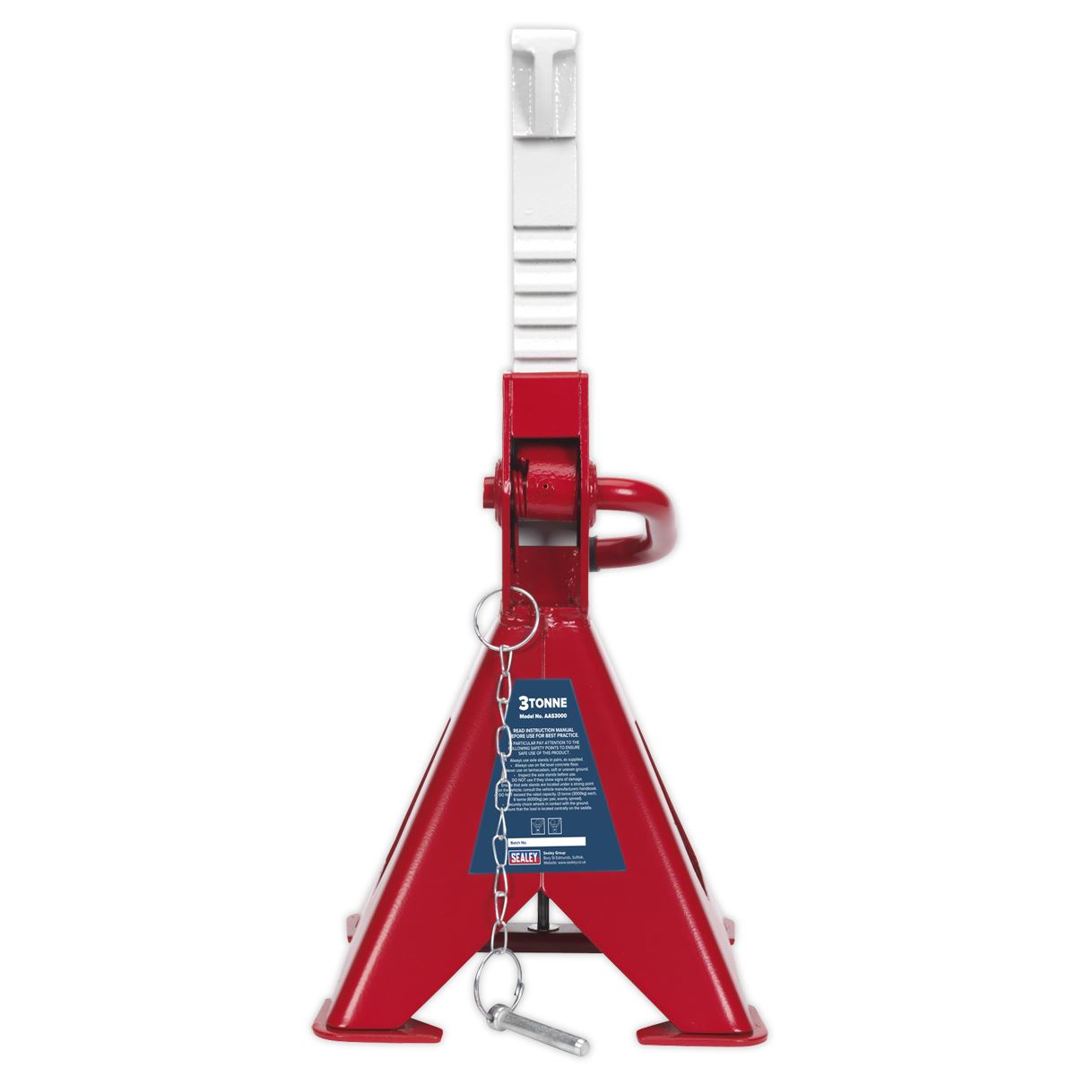Sealey Axle Stands (Pair) 3tonne Capacity per Stand Auto Rise Ratchet AAS3000