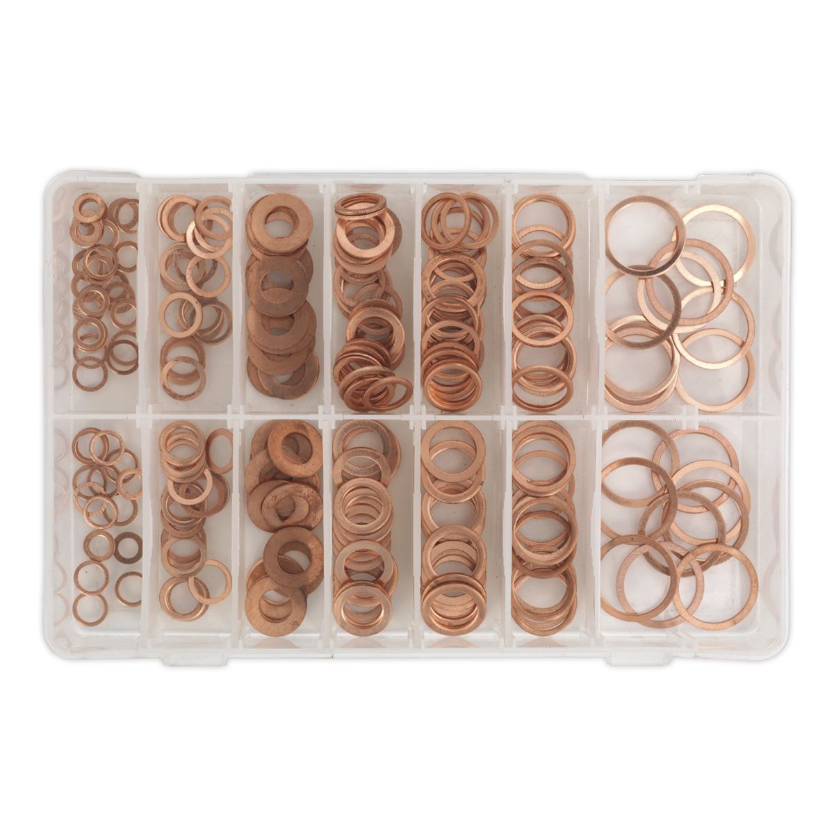 Sealey Diesel Injector Copper Washer Assortment 250pc - Metric AB027CW
