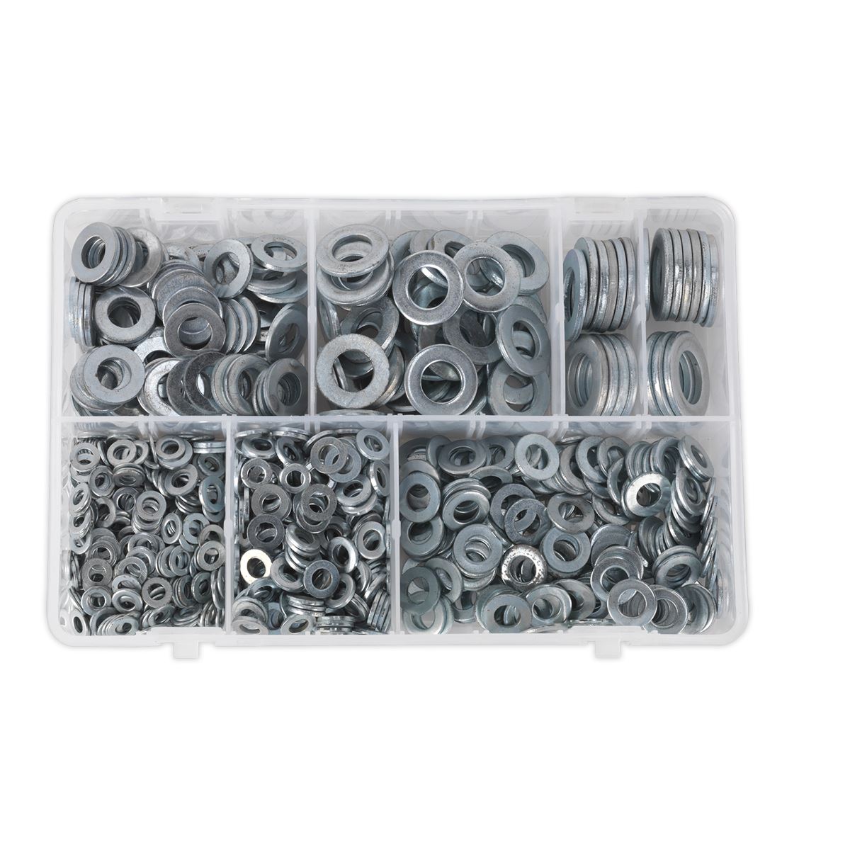 Sealey Flat Washer Assortment 1070pc M5-M16 Form A Metric AB055WA