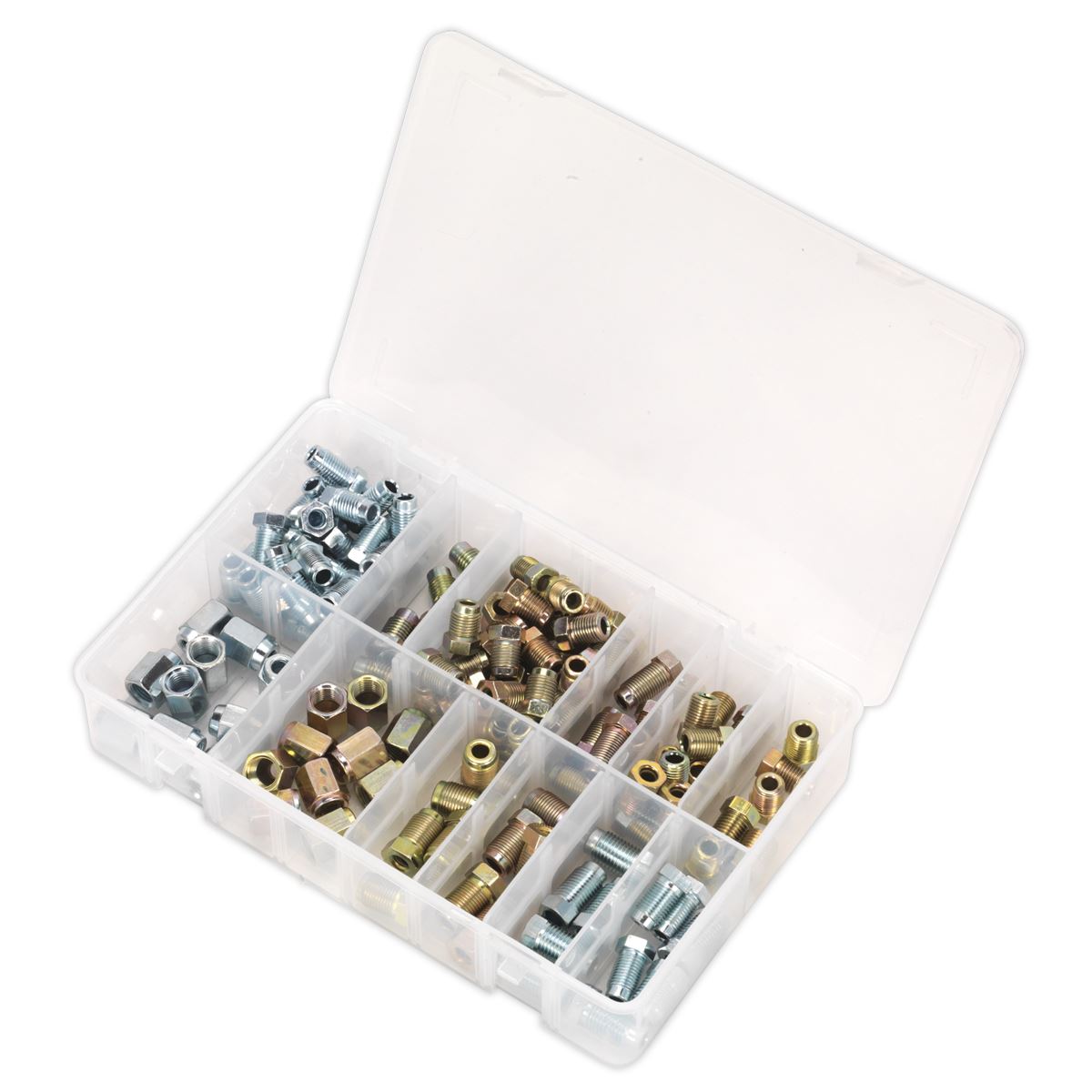 Sealey Brake Pipe Nut Assortment 200pc - Metric & Imperial AB068BPN