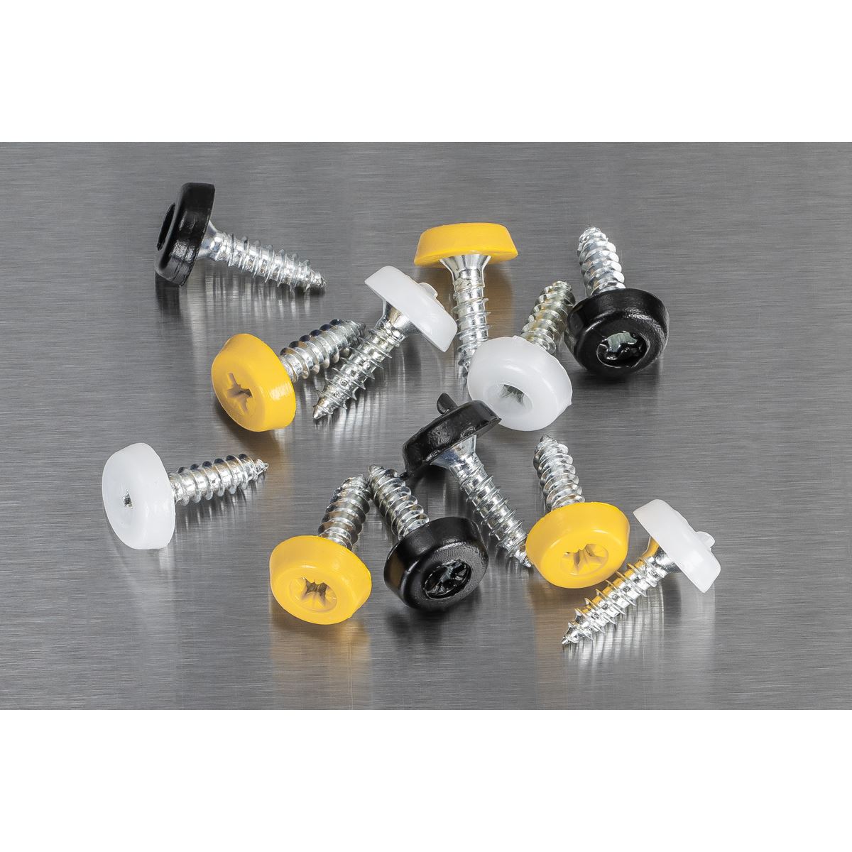 Sealey Numberplate Screw Assortment 195pc 4.8mm x 18mm - Plastic Enclosed Head AB195NP