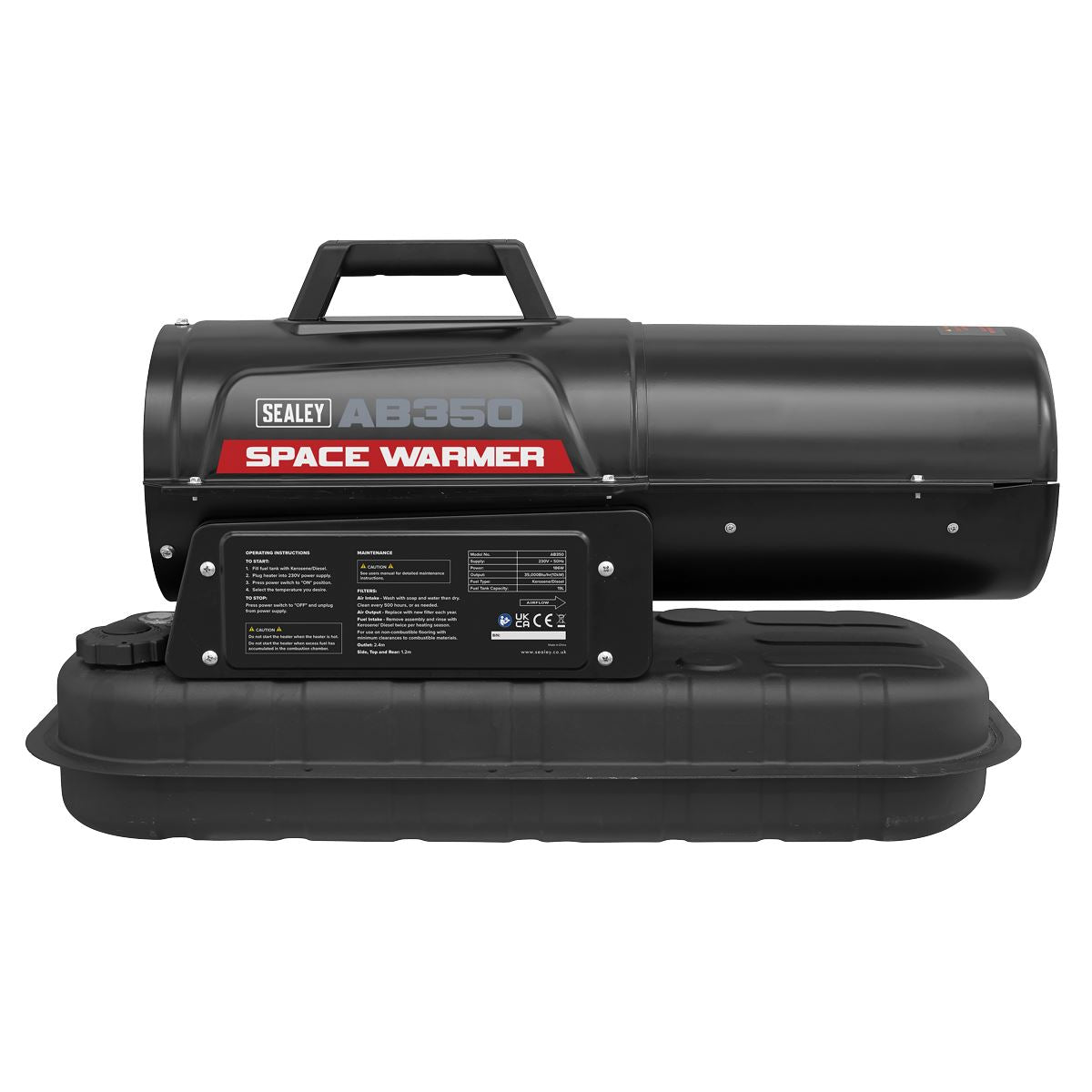 Sealey Space Warmer® Kerosene/Diesel Heater 35,000Btu/hr without Wheels AB350