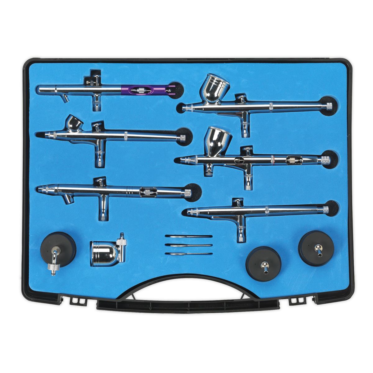 Sealey Mini Air Brush Kit 10pc Gravity/Suction Feed AB936