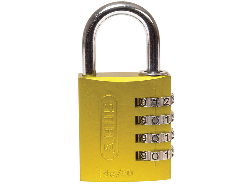 ABUS Mechanical 145/40 40mm Aluminium Combination Padlock Yellow 49535 ABU14540YEL